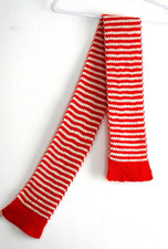 Fall Winter Ultra Soft Knit Striped Scarf for Women Men Boys Red and White