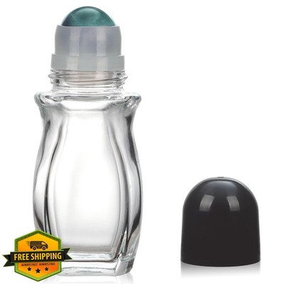 RAMFIYN Clear Glass Roll On Bottles 50ml Essential Oil Perfume Quartz