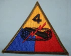 WW2 ERA 4th ARMORED DIVISION PATCH US MILITARY BADGE UNITED STATES WORLD WAR II