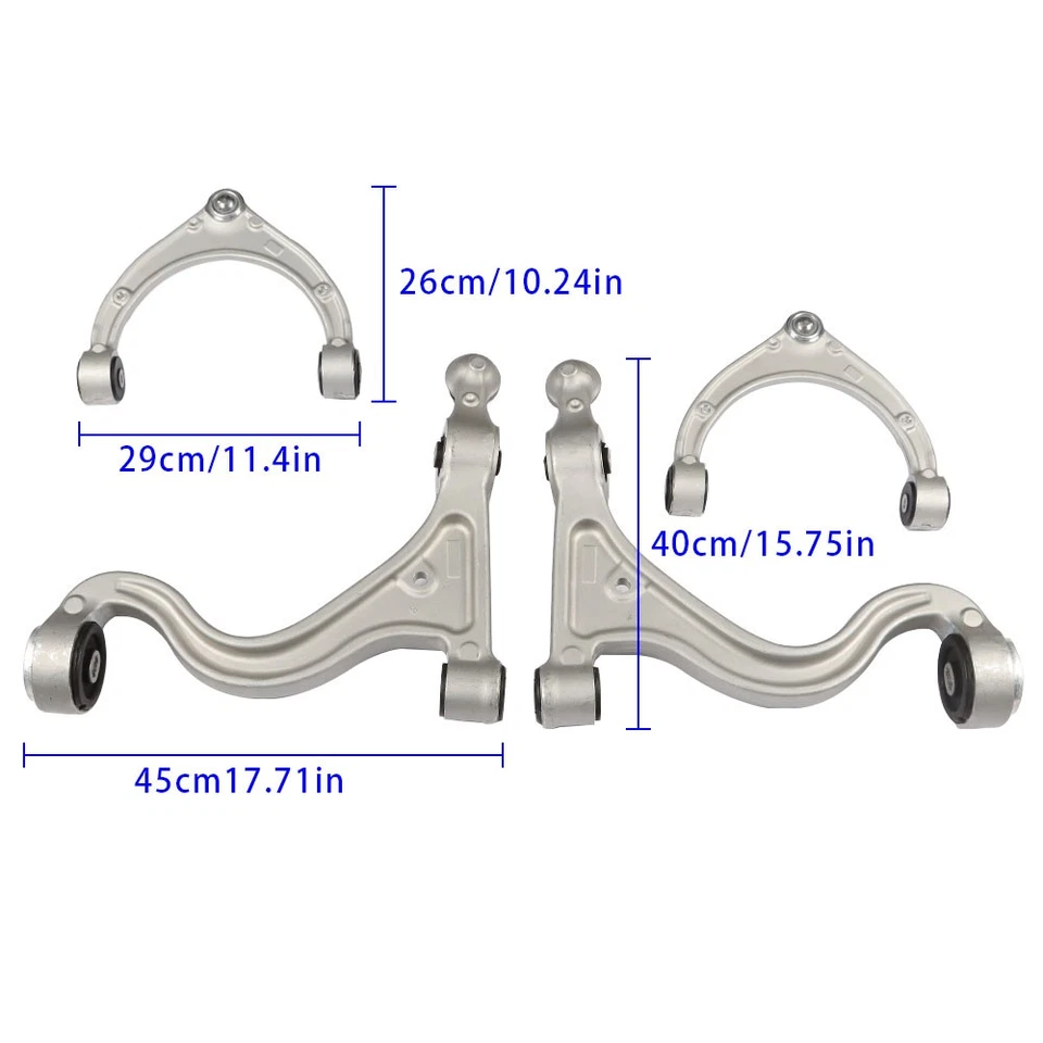 Front Upper Lower Control Arms Set For Porsche Panamera 2010 2011 2012 2013 - Image 3 of 4