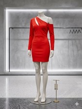 Bar III Red One-Shoulder Cutout Bodycon Mini Dress Size XXL