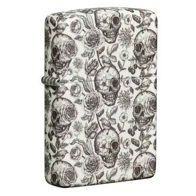 Zippo Glow in the Dark Skeleton Lighter Skulls Floral Windproof Pocket Lighter