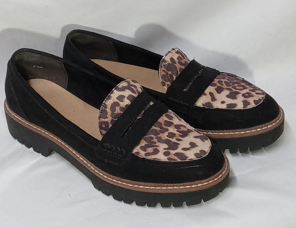 Mocasines JellyPop para mujer talla 9,5 M imitación gamuza estampado de leopardo y suela negra Foto 2 de 4