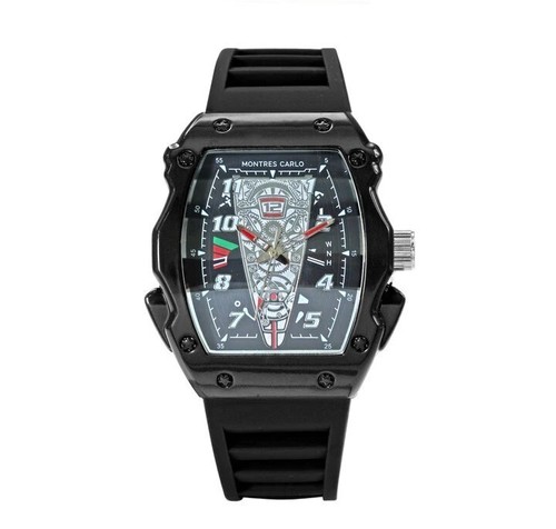 Reloj de pulsera de lujo 50 mm Montres Carlo para hombre moda deportivo correa de silicona clubbing - Imagen 5 de 8