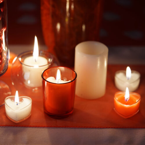 48 pcs 2" White Heart Votive Tealight Candles Wedding Party Centerpieces Sale - Picture 4 of 8