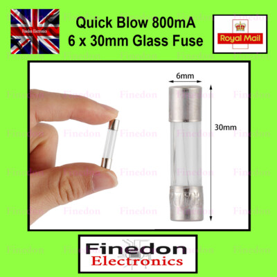 800mA Glasrohrsicherung 6x30mm Quick Blow 0,8A Auto LKW Van Boot Ausrüstung 