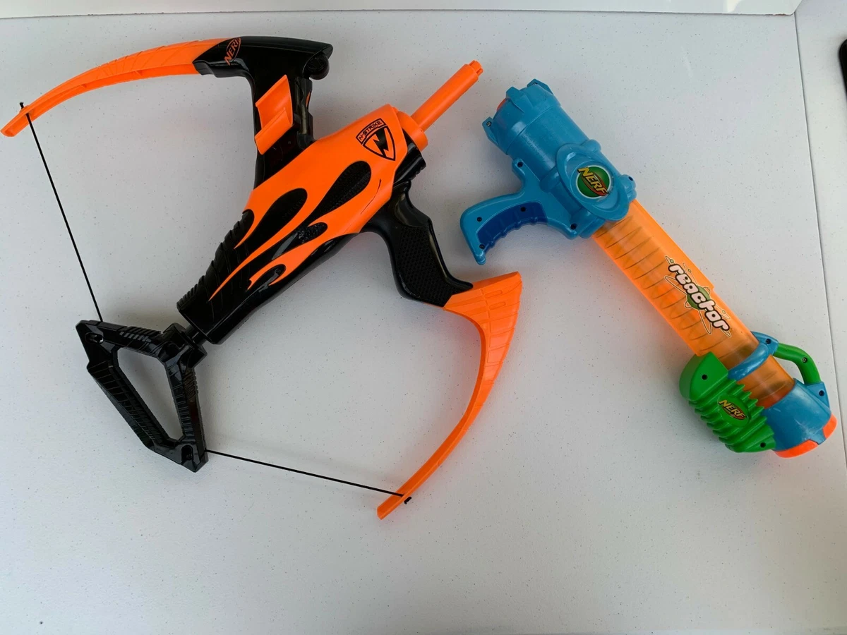 Lot Of 2 Nerf Elite N Strike Blazin Bow REACTOR Atom Ball Blaster