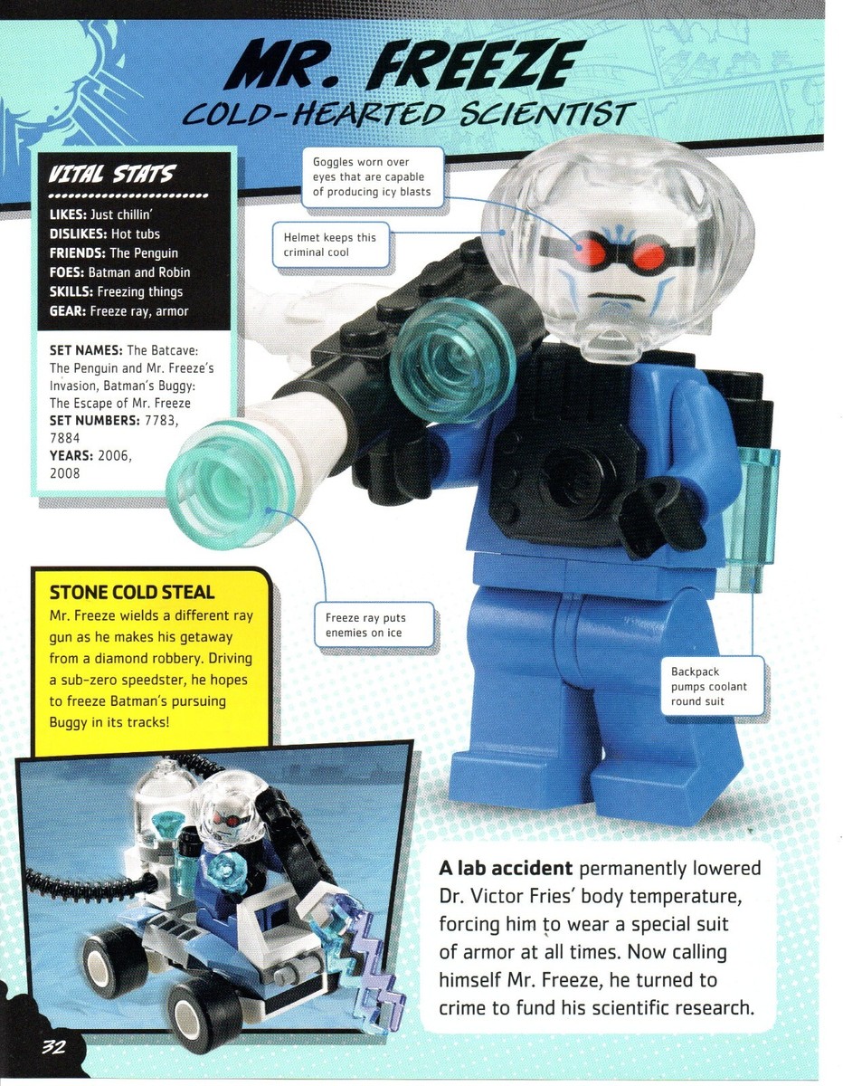 2000's LEGO FREEZE Villain Character Mini-Figure Pin-Up PRINT AD ART  DC
