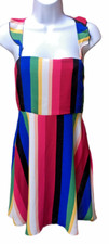  Forever 21 Size Small Spaghetti Strap Blue Pink Multi Colored Bright Sundress
