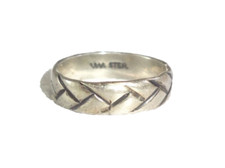 NICE WM Wheeler Manufacturing Co Ster Silver Size 5 3/4 Ring Weave Design
