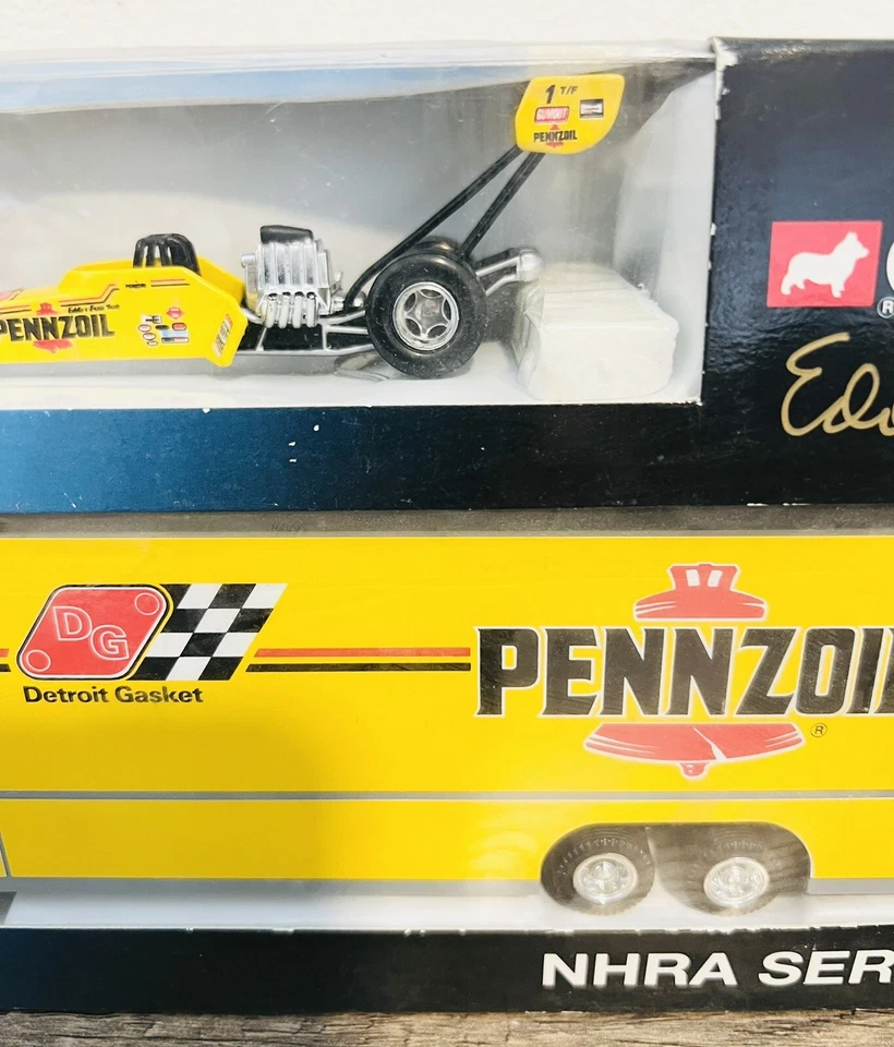 (Signed) VINTAGE 1993 EDDIE HILL NHRA CHAMPION LIMITED EDT. DIECAST CAR & HAULER - Image 4 of 4