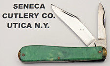 Antique USA Made SENECA CUTLERY CO UTICA NY – Two-Blade Dogleg Jack Knife