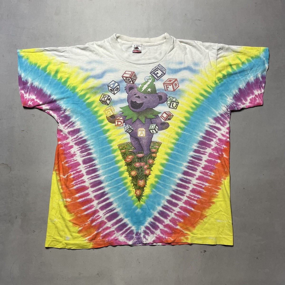 Vintage 90s Grateful Dead Tie Dye Dancing Bears Single Stitch T