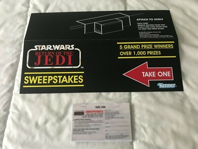 Star Wars Kenner 1983 ROTJ Sweepstakes Shelf Talker custom repro sign + flyers