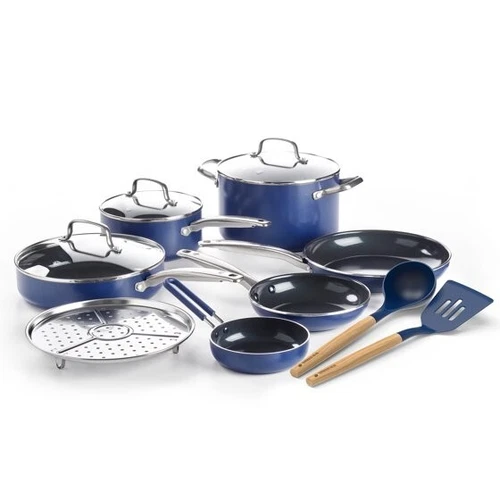 Blue Diamond 12-Piece Healthy Ceramic Nonstick Pots and Pans Cookware Set