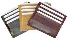 Genuine eel skin soft slim credit card holder Men's wallet by Marshal