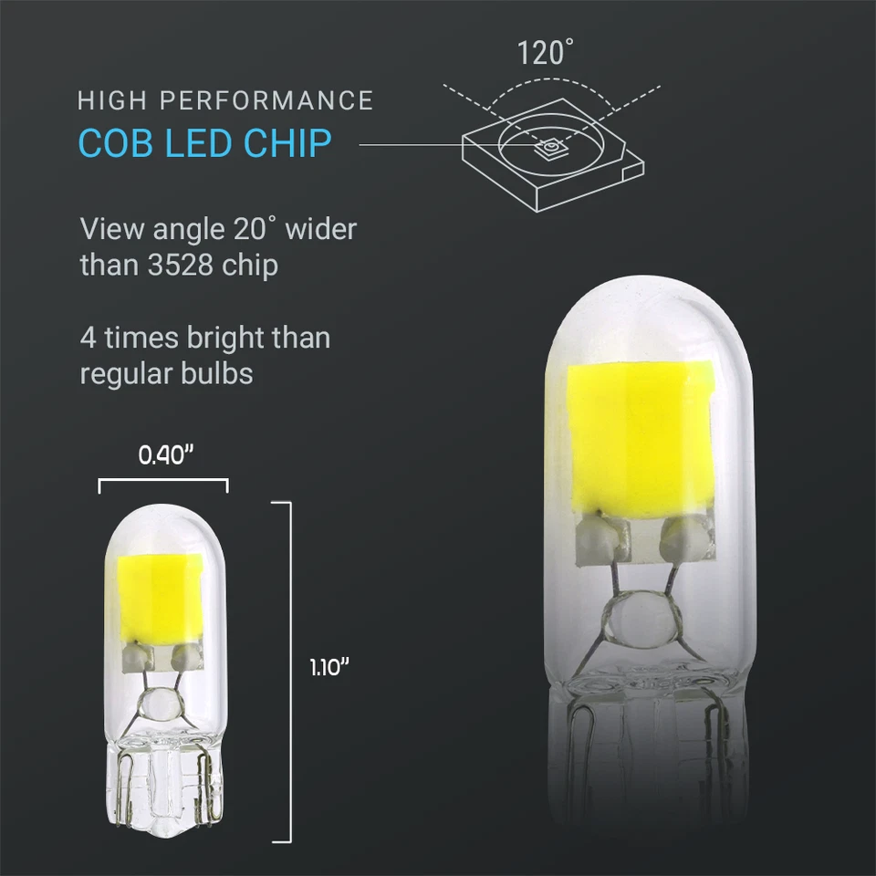 Syneticusa T10 194 168 LED Bombillas Blancas Interior/Luz de Matrícula Brillante Foto 3 de 4