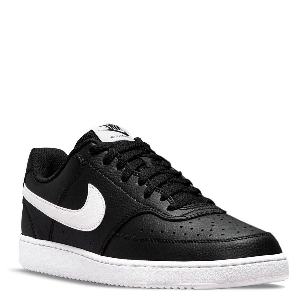 Men's Nike, Court Vision Low Next Nature Sneaker DH2987-001 Black/White-Black Sy