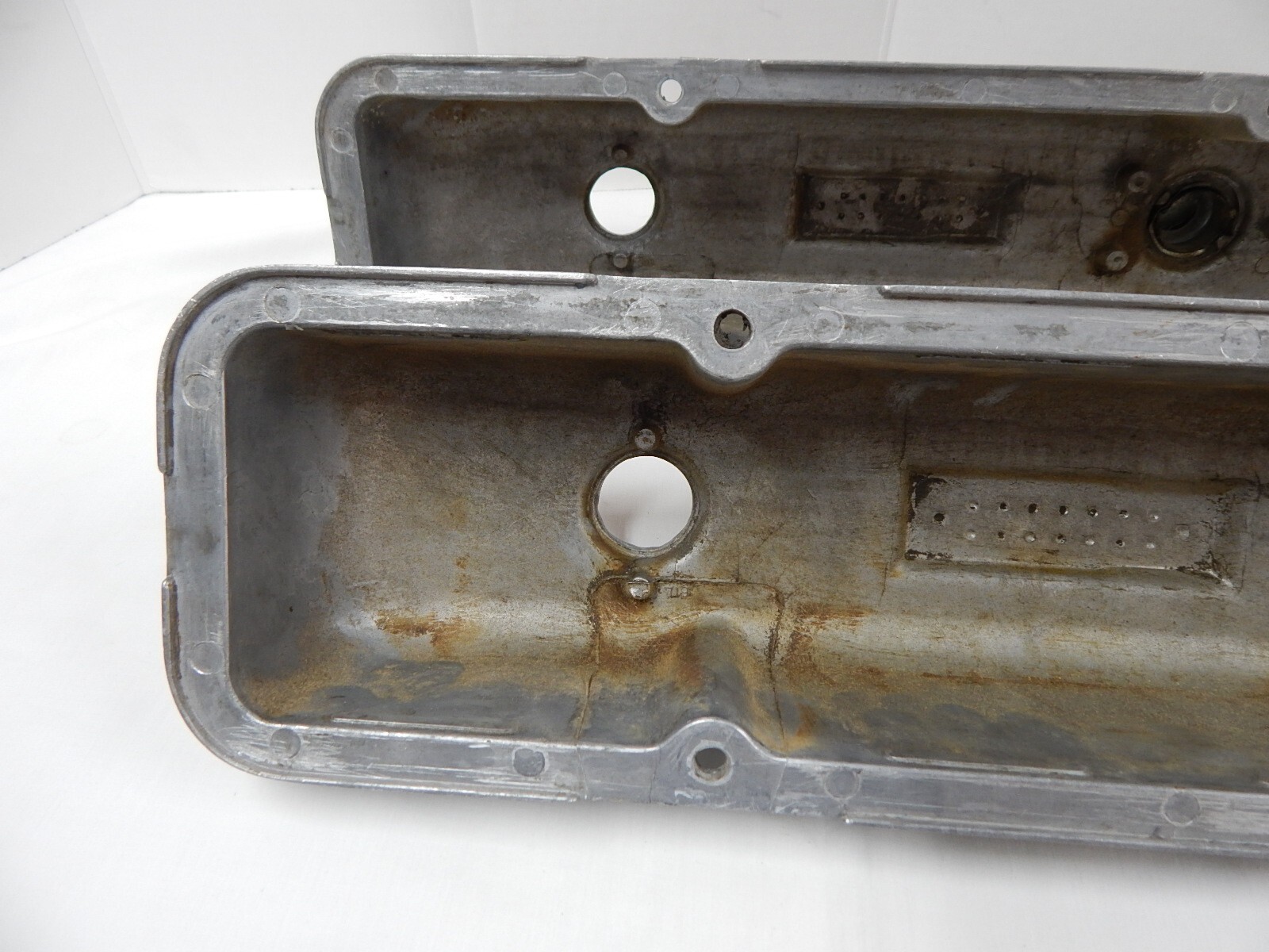 Vtg Aluminum Valve Cover Set Ansen Weiand Edelbrock SBC Small Block Chevy 327 eBay