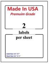 400 Premium Shipping Blank Labels-7" X 4.5"-Made in USA-Self Adhesive-8.5 x 11