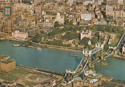 London Tower Bridge Photo by Air - Postcard - Aerofilm Printed in Spain