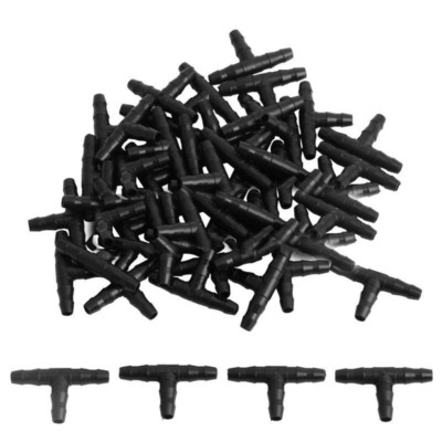 50×T-Stück Joint Schläuche Kupplung Connector Bewässerung Drip System 4/7mm Rohr