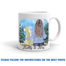 Personalised/ Customised Dog & Female Owner 11oz Mug Christmas/ Birthday Present