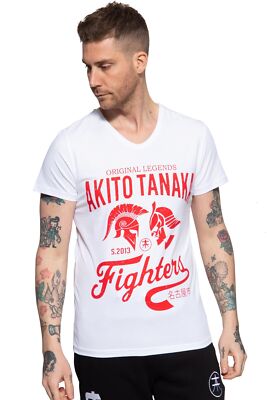 Akito Tanaka Herren T-Shirt | Slim Fit | V-Ausschnitt Gladiator Fighters