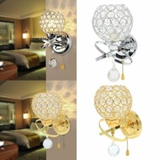 Modern Indoor Chrome Crystal LED Wall Light Fixtures Bedroom Corridor Lamp NEW