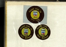 LOT OF 3 TESORO COAL CO. SAFE WORKER COAL MINING STICKERS # 2089