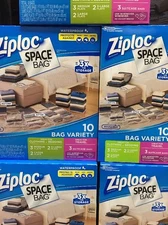 5xZiploc Space Bag Vacuum Seal Storage Bags Waterproof Variety Pack 10 Count New
