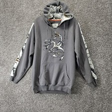 Legendary Whitetails Men's Sweater Hoodie Dear Hunting Style Pockets Gray MD