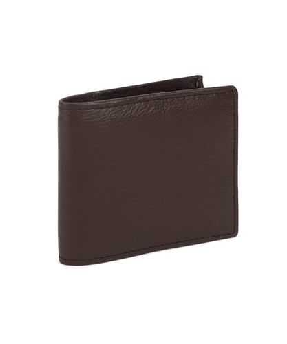 Billetera pequeña con soporte para tarjetas de crédito Leatherboss de cuero genuino para niños, marrón oscuro - Imagen 9 de 11