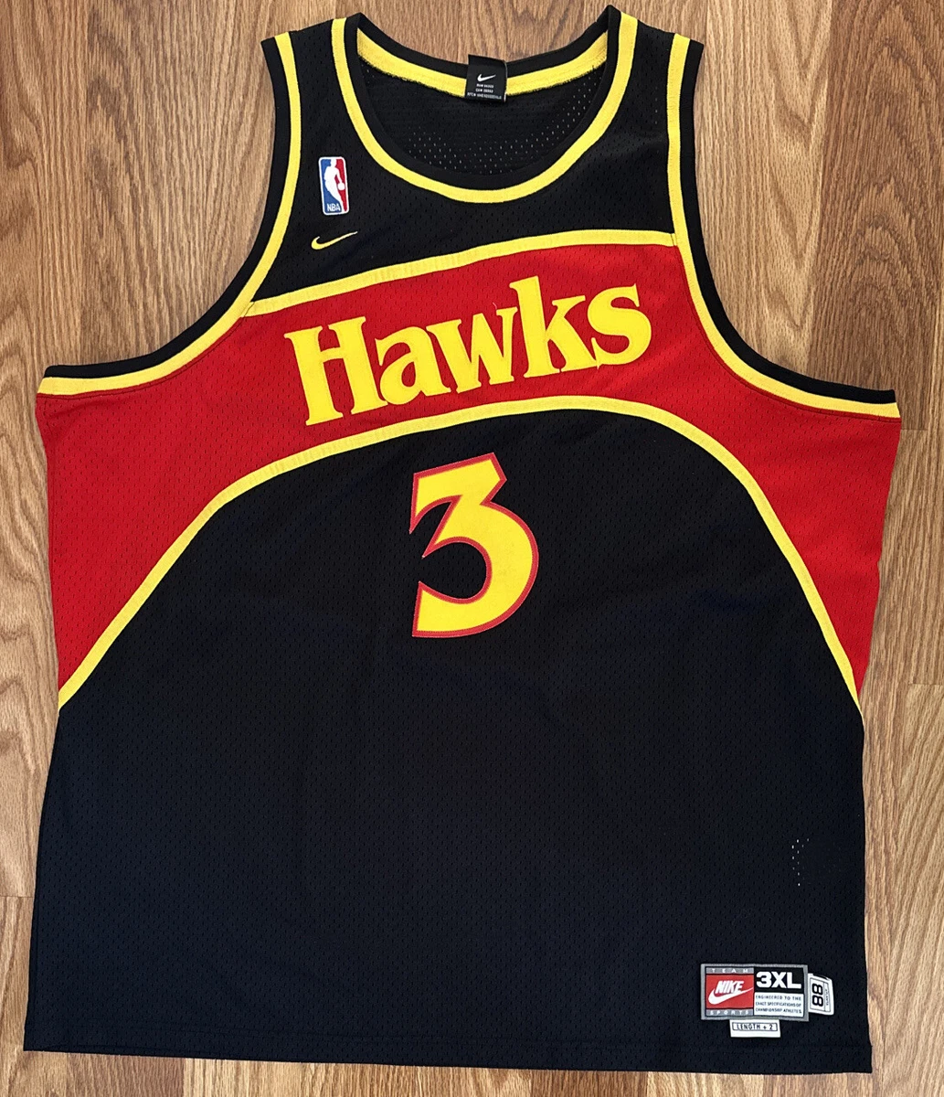 Vintage Nike SHAREEF ABDUR-RAHIM # 3 ATLANTA HAWKS Size 3XL Basketball  Jersey