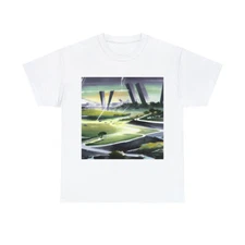 Vintage Style Golf Art Tee T Shirt Futuristic Sleek Techno innovative Graphic