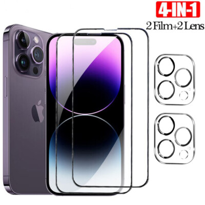 2x Panzerfolie Display Glas Für iPhone 17 16 15 Pro Max + 2x Kamera Schutzglas