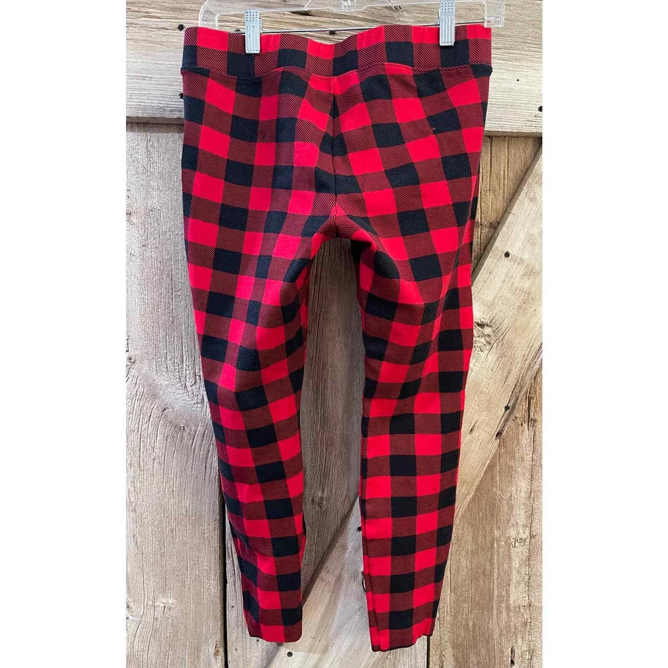 Legging Stevie Ponte Old Navy para mujer talla mediana rojo/negro cuadros búfalo a cuadros Foto 3 de 4