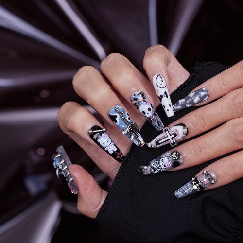Visual Kei Grey and White Kitty|Handcrafted with Mastery |New Trend for Fashiona - Picture 2 of 9