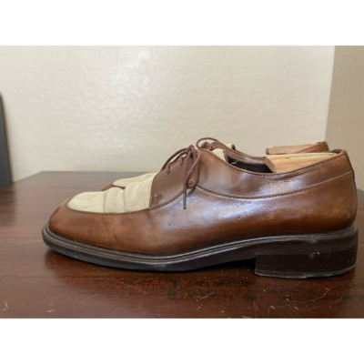 Mezlan Mens Oxford Dress Shoes Brown Beige Apron Toe Lace Up  display picture 3