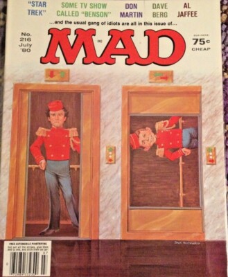 MAD MAGAZINE 7/80 #216 STAR TREK & BENSON FEATURES; YEARBOOKS, ELECTION YEAR