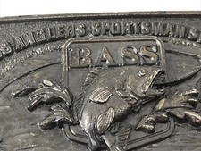 Belt Buckle Bass Anglers Sportsman Society 1988 Vintage Heavy Brass Fishing
