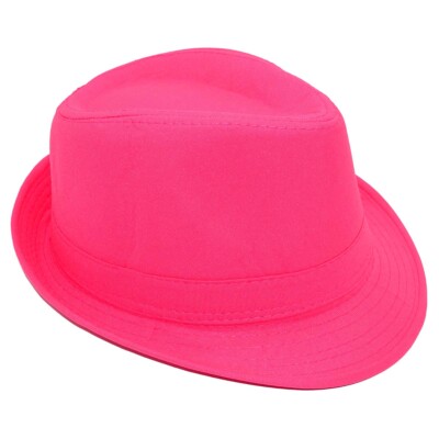 NEON FEDORA HUT / Junggesellinnenabschied Karneval Fasching Disko Kostüm Party