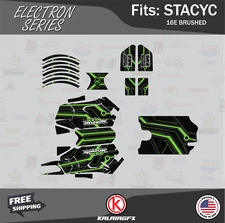 Graphics Kit for STACYC 16E Brushed Electric Bike Electron-green