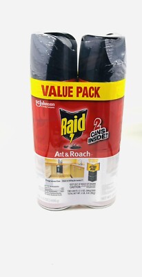 Raid  Ant & Roach Killer 26, Fragrance-Free Bug Spray, 17.5 fl. oz. 2 count. New