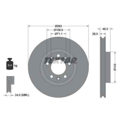 TEXTAR 2x Bremsscheibe 92267203