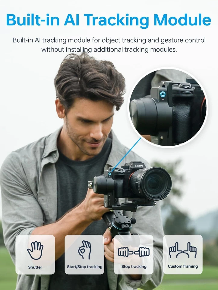 FeiyuTech SCORP-2 Gimbal Stabilizer with AI Tracking Modes for DSLR Camera - Image 2 of 4
