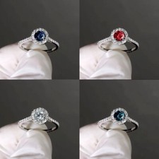 Damen Ring Zirkon Silber 925 mit Stein Verlobungsring Schmuck Accessoire elegant