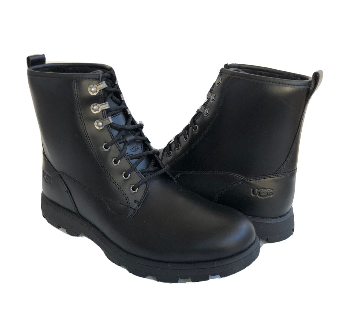 UGG MEN KIRKSON BLACK LEATHER WATERPROOF LACE UP Boot US 12  display picture 2