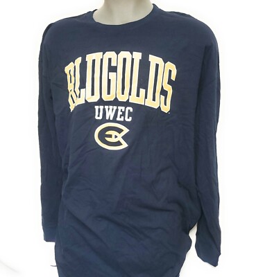 Mens Champion NCAA Univ Wisconsin Eau Claire Blugolds B&T Long Sleeve Tee Shirt
