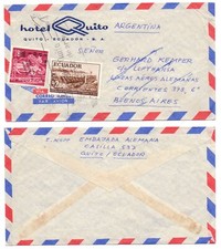 103002 - Ecuador - Airmail Receipt - Quito to Buenos Aires, Argentina